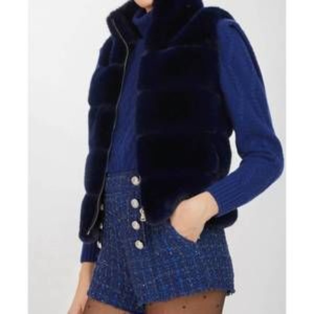 Generation Love Roxanne Faux Fur Vest In Midnight